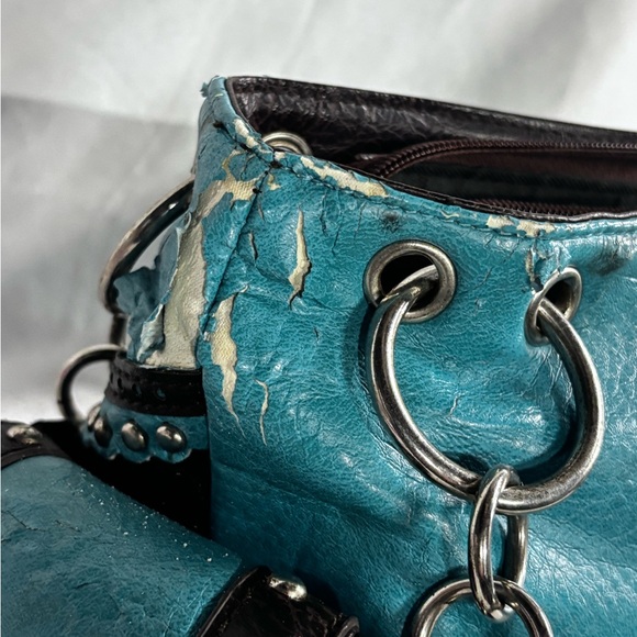 Elegant Blue Embellished Women's Shoulder Bag‎ - Picture 7 of 12